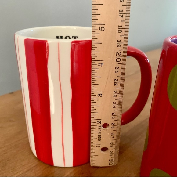 Dept 56 Candy Cane Stripe Hot Cocoa & Polka Dot Mug Set Coffee Tea Christmas - Picture 14 of 15